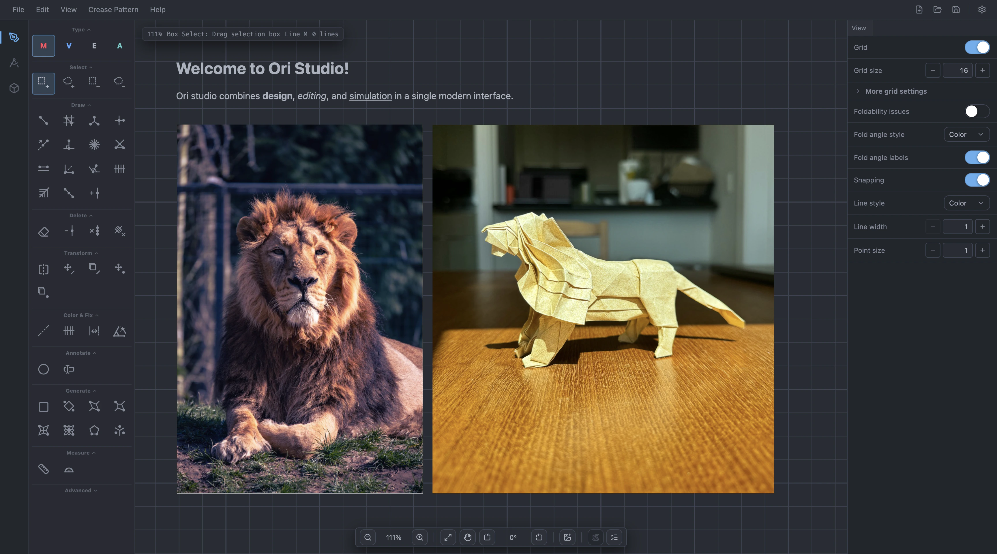 Ori Studio — Origami Design Workspace